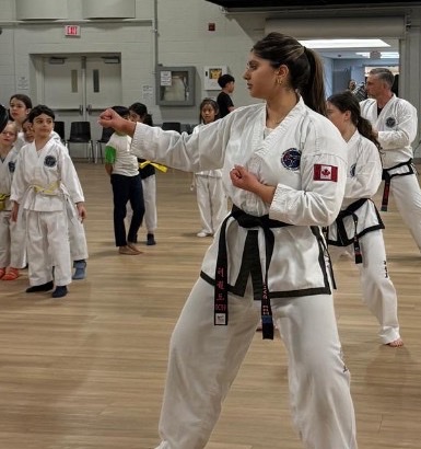 ICTF students training Chang-Hon Taekwon-Do in class